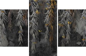 Kép -Fűzfa gallyak fekete háttérrel (90x60 cm)