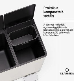 Klarstein EcoVista, hulladékgyűjtő komposztálóval, 40 l + 3 l/tároló + komposztáló, Soft-Close