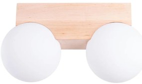 Sollux SL.1683 - Mennyezeti lámpa BULBO 2xG9/8W/230V bükkfa/fehér