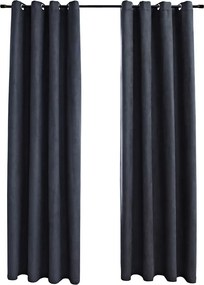 vidaXL 2 db antracitszürke sötétítőfüggöny fémgyűrűkkel 140 x 175 cm