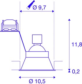 SLV HORN 113141 Beépíthető spotlámpa 1x50W/GU10 IP20
