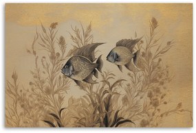 Gario Vászonkép Növények és halak a víz alatt Méret: 100 x 70 cm