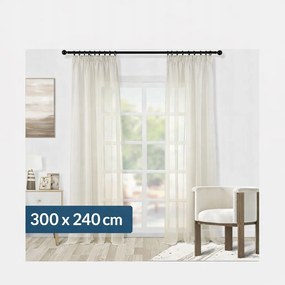 Függöny bézs 300x240 ráncoló szalag függöny a nappaliba