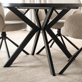 Bővíthető Étkezőasztal Fekete Színben. LUKAS 100-250 cm