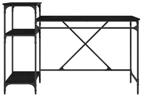 vidaXL Asztal Fekete tölgy 135 x 50 x 90 cm Faanyag