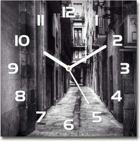 Négyzet alakú üveg falióra Barcelona Spanyolország 30x30