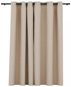 vidaXL bézs vászonhatású sötétítőfüggöny fűzőkarikával 290 x 245 cm