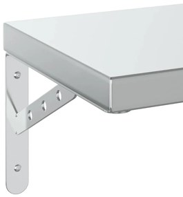 2 db ezüstszínű rozsdamentes acél fali polc 75 x 23,5 cm