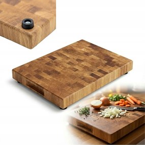 End Grain tölgyfa vágódeszka 30x40 Prémium, lábakon