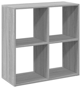 szürke sonoma szerelt fa elválasztó könyvespolc 69,5x29x69,5 cm