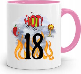 Születésnapra 18 18. 18. Bögre Rózsaszín Ajándék fényképes nyomtatással