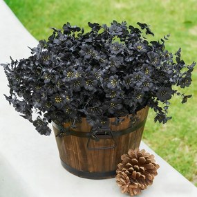 Halloween művirágok 12 db fekete csokor lakberendezés 35 cm