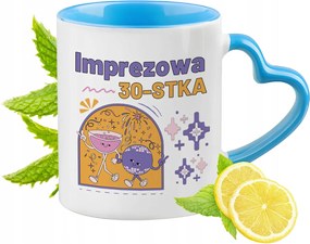 Születésnap 30 30-es 30-as Kék Bögre Szív Alakú Füllel Ajándék