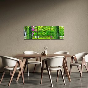 Kép - Varázslatos kert hattyúkkal (órával) (90x30 cm)