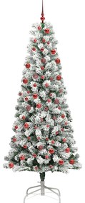 Műanyag Hajtogatós Karácsonyfa 300 LED-del Zöld és fehér 210 cm