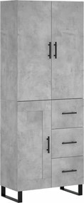 vidaXL betonszürke szerelt fa magasszekrény 69,5 x 34 x 180 cm