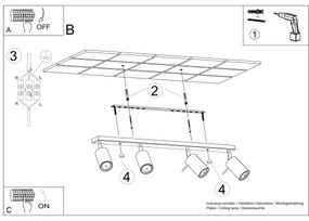 Sollux SL.1504 - Spotlámpa RING 4xGU10/10W/230V zöld