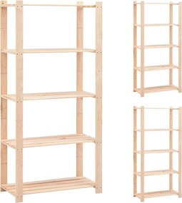 vidaXL 3 db 5-szintes tömör fenyőfa tárolópolc 250 kg 80 x 38 x 170 cm