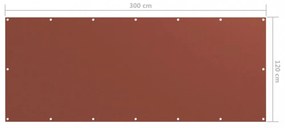 terrakotta oxford-szövet erkélyparaván 120 x 300 cm