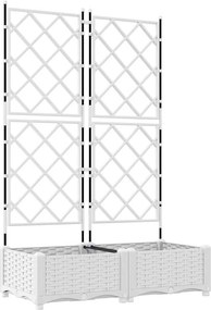 vidaXL Kerti cserép 2 pcs Fehér 80 x 40 x 125,5 cm Acél