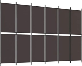 vidaXL 6 paneles barna szövet paraván 300x200 cm