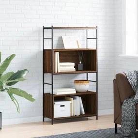 barna tölgyszínű szerelt fa és vas íróasztal 80 x 30 x 145,5 cm
