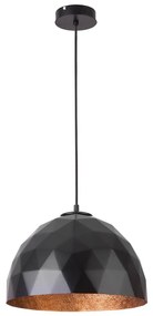 Csillár zsinóron DIAMENT 1xE27/60W/230V á. 35 cm fekete/réz