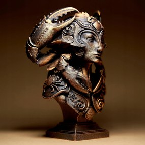 Rák Zodiákus jel Nő Fantasy Figura Szobor Dekoráció 3D nyomtatás 15cm