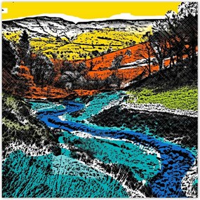 Poszterek 100x100 Hegyi táj Tájkép