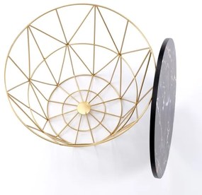 Kávésasztal HARISSA 41x42 cm arany/fekete márvány dekoráció