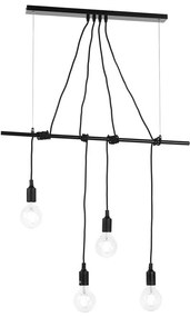 ONLI - Csillár zsinóron WIRE 4xE27/15W/230V fekete