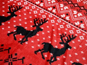 Mikroplüss ágyneműhuzat BLACK DEERS piros Ágyneműhuzat mérete: 70 x 90 cm | 140 x 200 cm