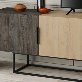 Natúr színű TV-állvány tölgyfa dekorral 200x55 cm Titan – Marckeric