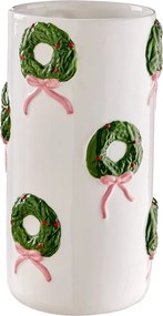 X-MAS kerámia váza 25cm, koszorúk