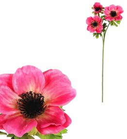 Anemone művirág, 3 virág, sötét rózsaszín , 15 x15 x 55 cm