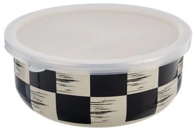 Orion Smaltovaná miska s UH víčkem Šachovnice Lem, pr. 19 cm