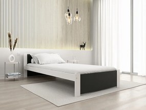 IKAROS ágy 90 x 200 cm, antracit/fehér Ágyrács: Lamellás ágyrács, Matrac: Deluxe 10 cm matrac