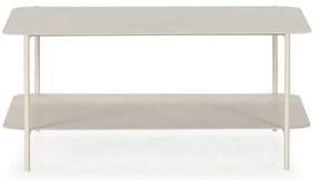 Krémszínű fém dohányzóasztal 58x90 cm Beatrix – MOME