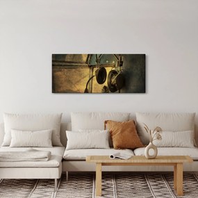 Kép - Vintage repülőgép fejhallgató (120x50 cm)