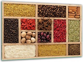 7in1 Üveg Vágódeszka 30x22 Fűszerek Edzett Üveg