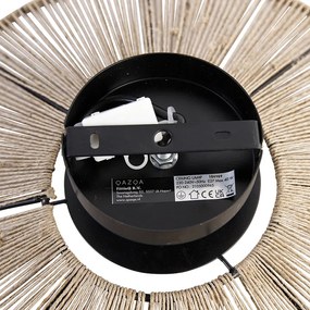 Rusztikus mennyezeti lámpa fekete kötéllel - Sacha