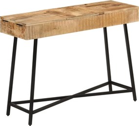 vidaXL tömör nyers mangófa és vas fésülködőasztal 105 x 35 x 75 cm