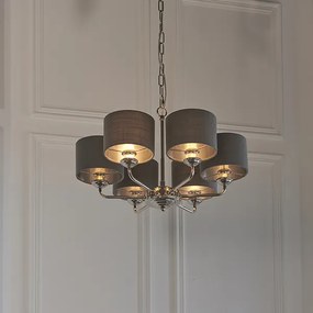 Endon klasszikus csillár highclere nickel-nero faszén end94381