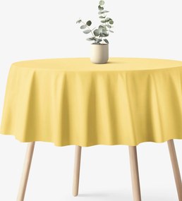 Goldea kör alakú pamut terítő - sárga Ø 120 cm