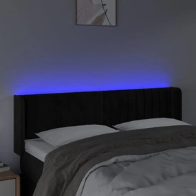 fekete bársony LED-es fejtámla 147 x 16 x 78/88 cm