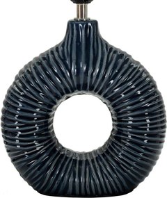 Kék kerámia asztali lámpa textil búrával (magasság 43 cm) Seta – Mauro Ferretti