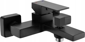 Kádtöltő Csaptelep Négyzet Alakú Fekete Fali Kvadrato