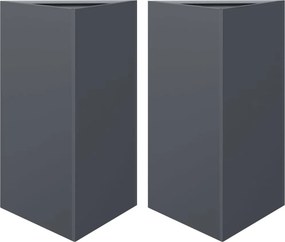 vidaXL 2 db antracit acél háromszög alakú kerti ültetőláda 50x43x75 cm