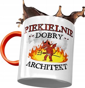 Narancssárga bögre Építésznek Pokolian Jó Nyomtatott Fotóval