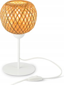 Éjjeli Asztali Lámpa 583-L1 Led E27 Boho Bambusz Természetes Fonott